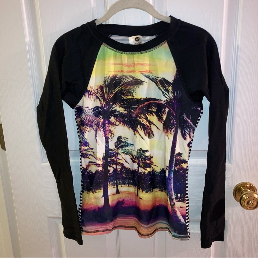 Long sleeve Roxy palm tree rash guard